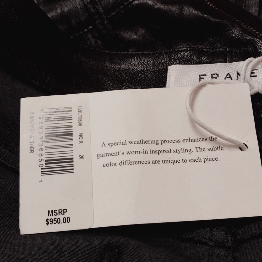 FRAME Le Sylvie High-Rise Lambskin Leather Pants - Picture 10 of 14